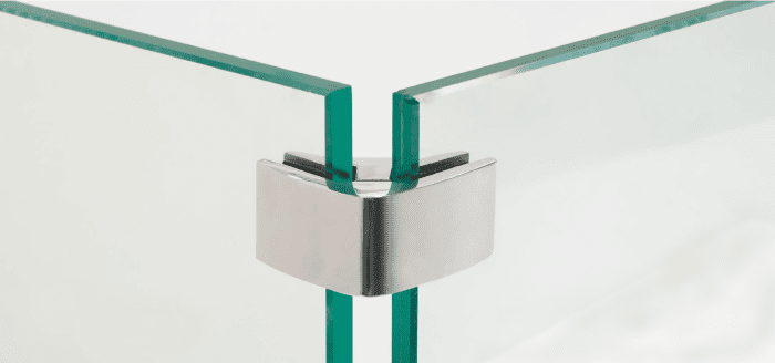 Pinza para vidrio tramo esquina inox  AISI-316  (Caja indivisible 2 unidades // precio por unidad!!) - 1