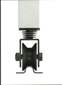Rueda giratoria canal universal para guía redonda de 20 y 16 mm para puerta corredera - 1