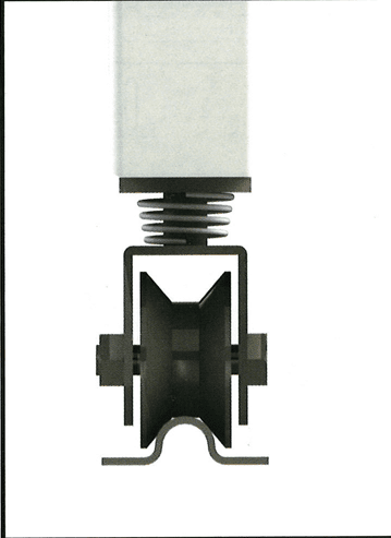 Rueda giratoria canal universal para guía redonda de 20 y 16 mm para puerta corredera - 1