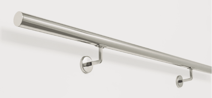 Soporte fijo a pared para pasamanos redondo en acero inox (Caja indivisible 2 unidades / precio por unidad!!) - 1