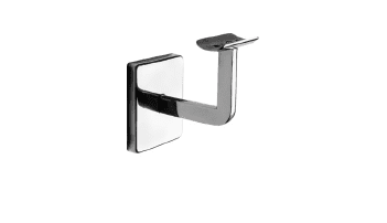 Soporte fijo a pared para pasamanos redondo, placa rectangular, en acero inox (Caja indivisible 2 unidades / precio por unidad!!)