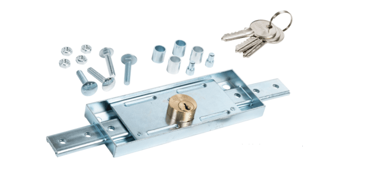 Cerradura puerta enrollable zincada