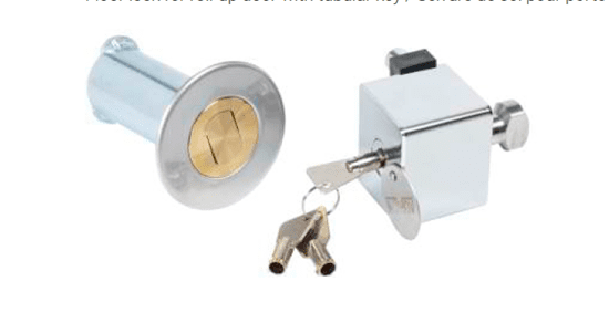 Cierre de suelo para puerta enrollable con llave tubular