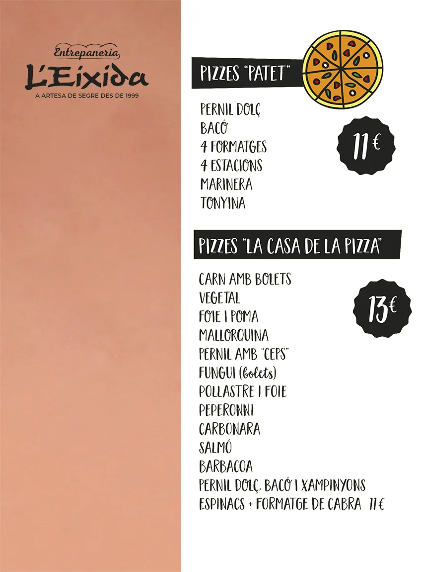 Pizzes base fina