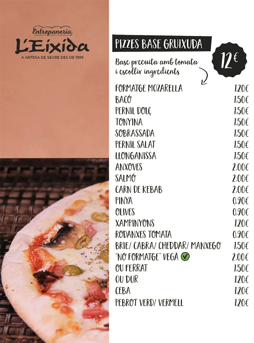 Pizzes base gruixuda