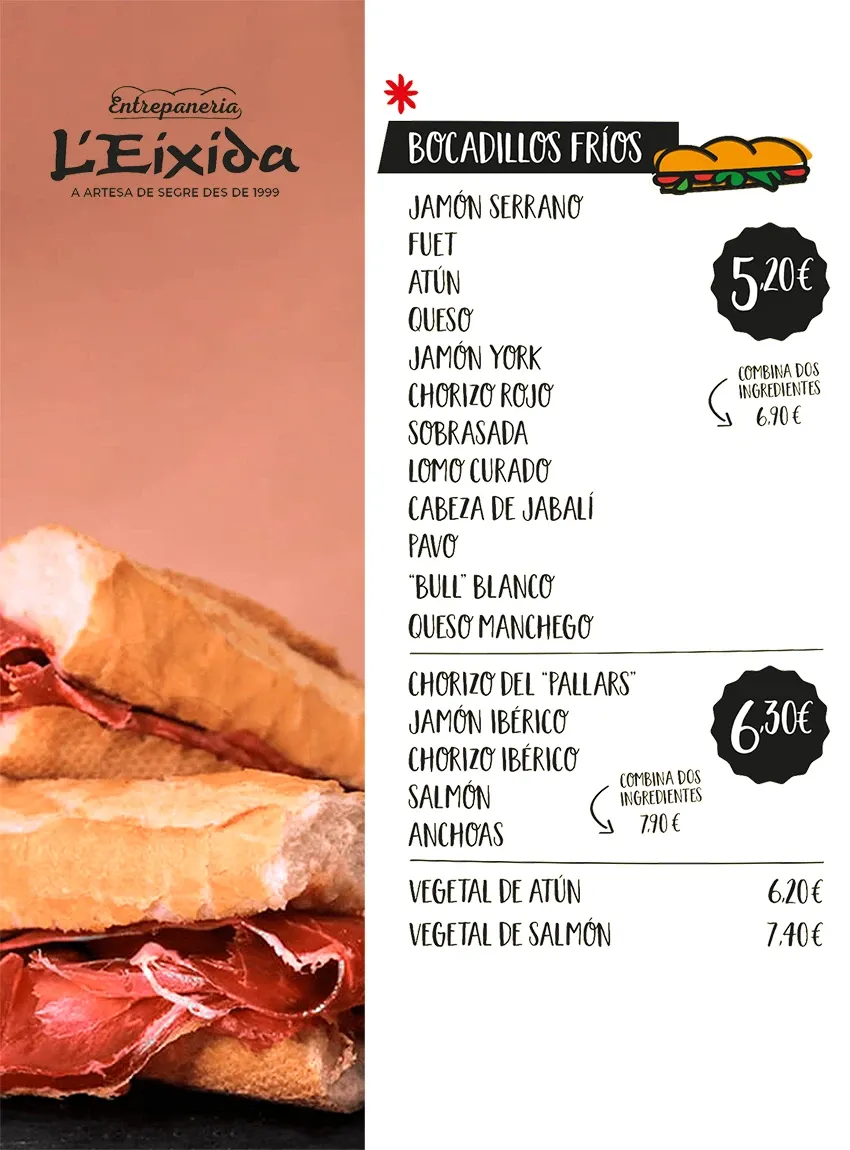 Bocadillos frios