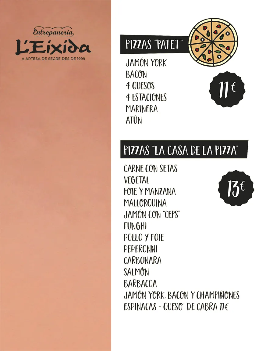 Pizzes base fina