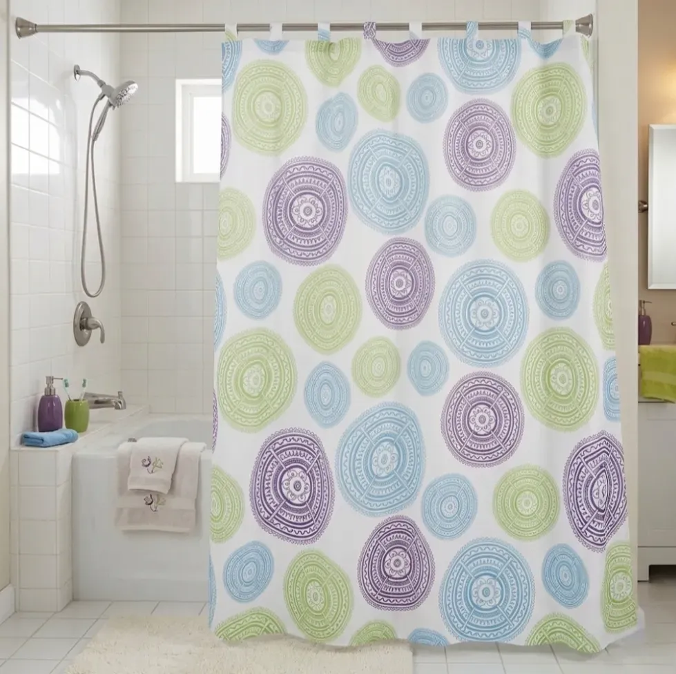 Cortina de baño mandalas turquesa