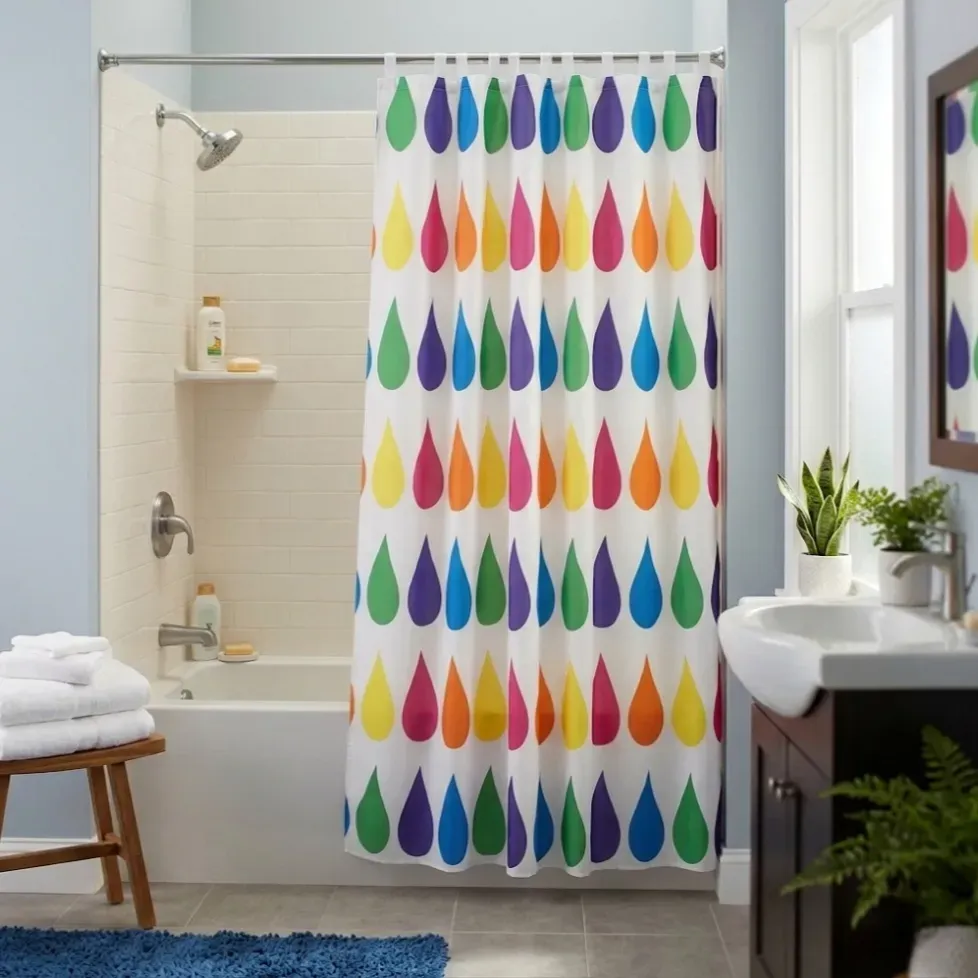Cortina de baño Gotas multicolor