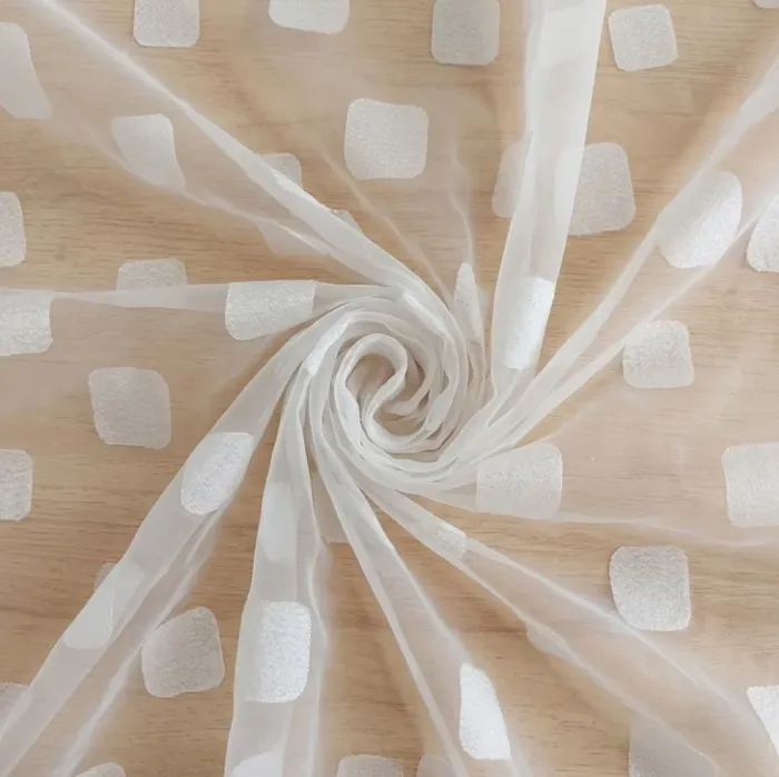 Tela visillo Organza cuadrados