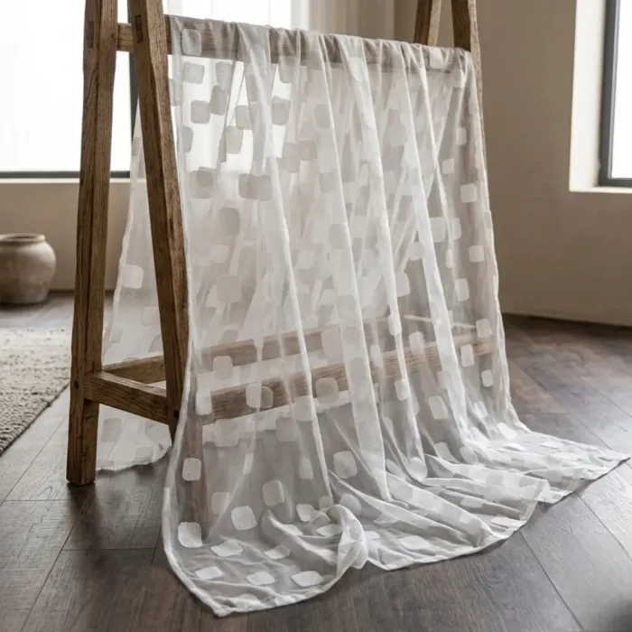 Tela visillo Organza cuadrados - 1