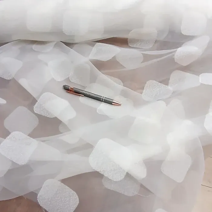 Tela visillo Organza cuadrados - 2