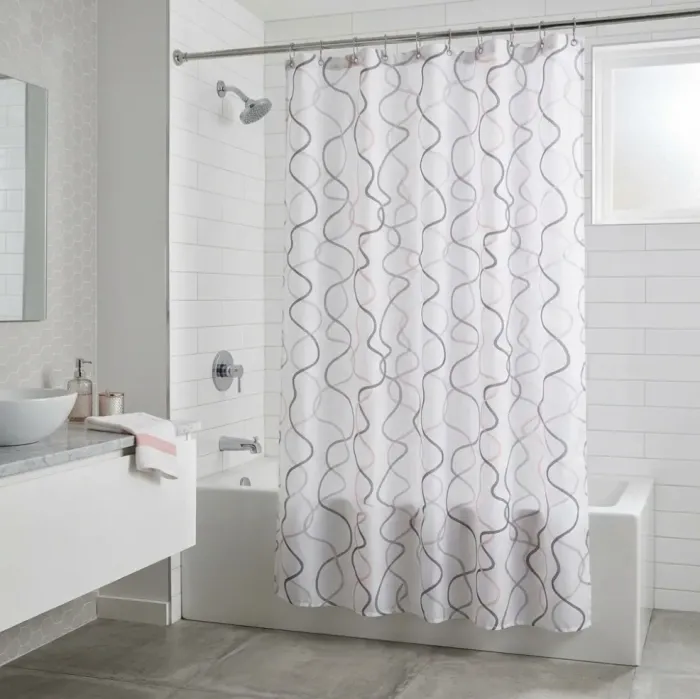 Cortina de baño ondas grises