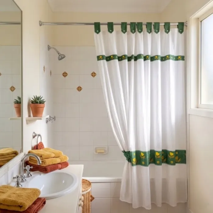 Cortina baño tulipanes