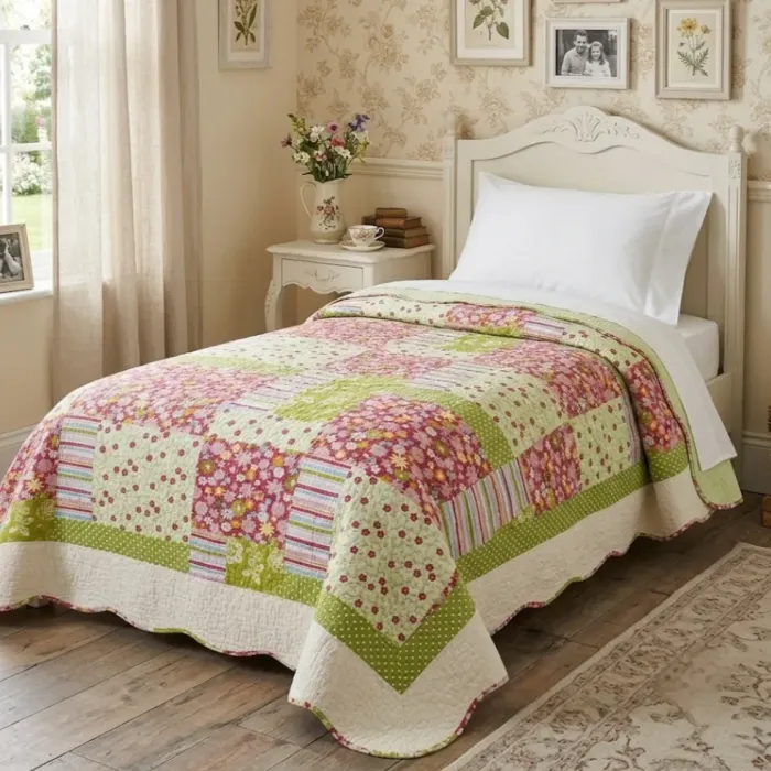 Colcha boutie pachwork pistacho cama 105 - 2
