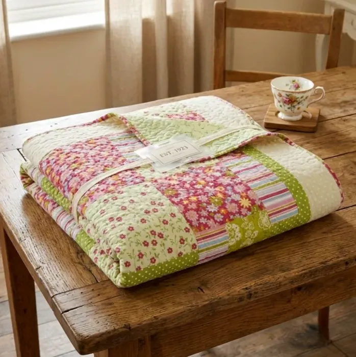 Colcha boutie pachwork pistacho cama 105 - 5