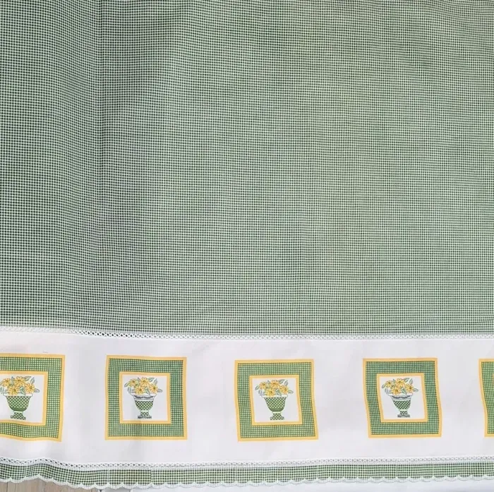 Tela bandó verde jarrones altura 63 - 1