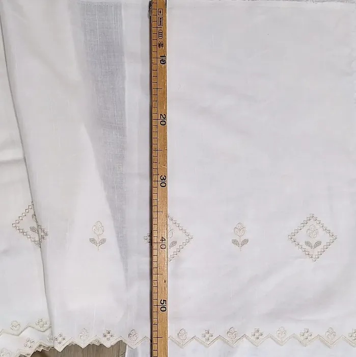 Tela lino flor calada altura 56 cm - 3
