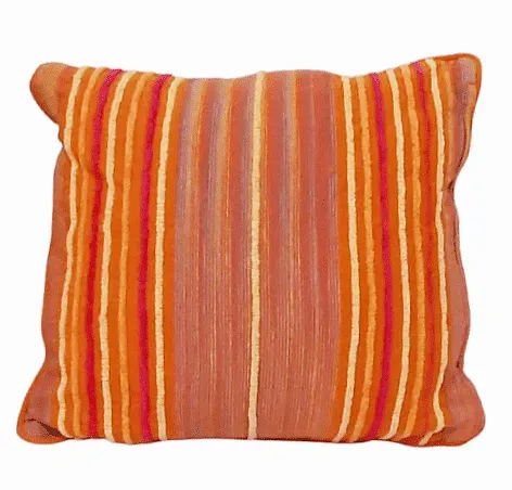 Cojines naranjas de rayas de chenilla 45 x 45