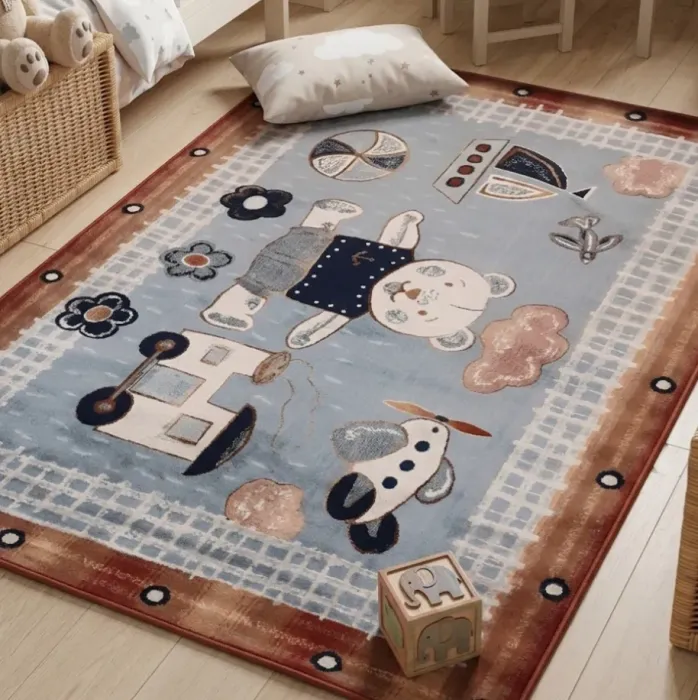 Alfombra belga infantil gris 95 x 140 - 2