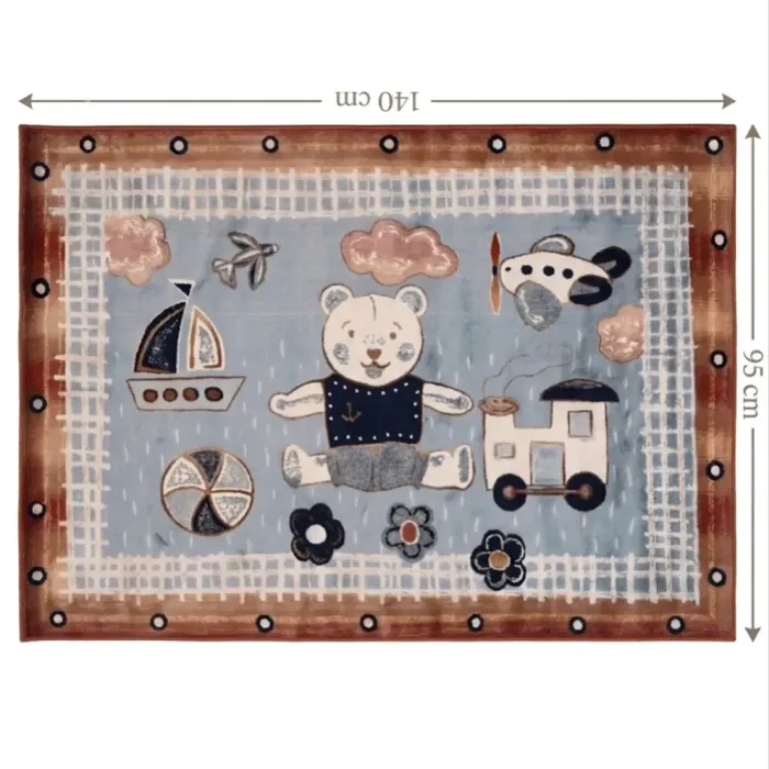 Alfombra belga infantil gris 95 x 140 - 3