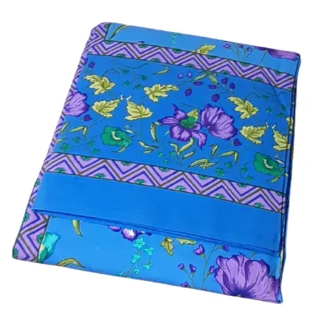 Colcha multiusos India azul con flores. 235 x 270 - 1