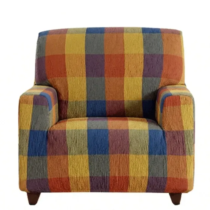 Fundas sillón 1 plaza cuadros colores - 3