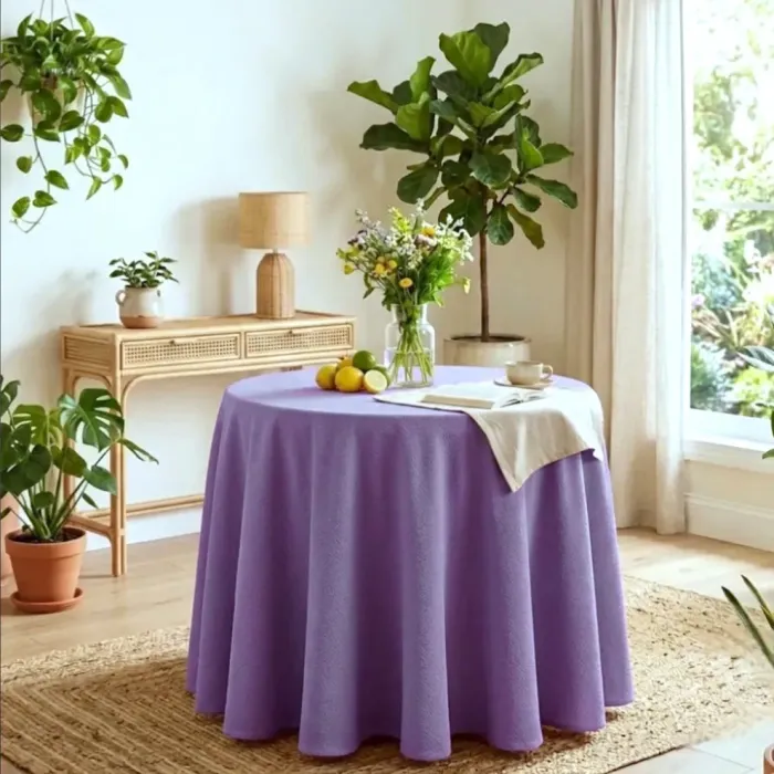 Faldillas mesa camilla crepe lila: 200, 210