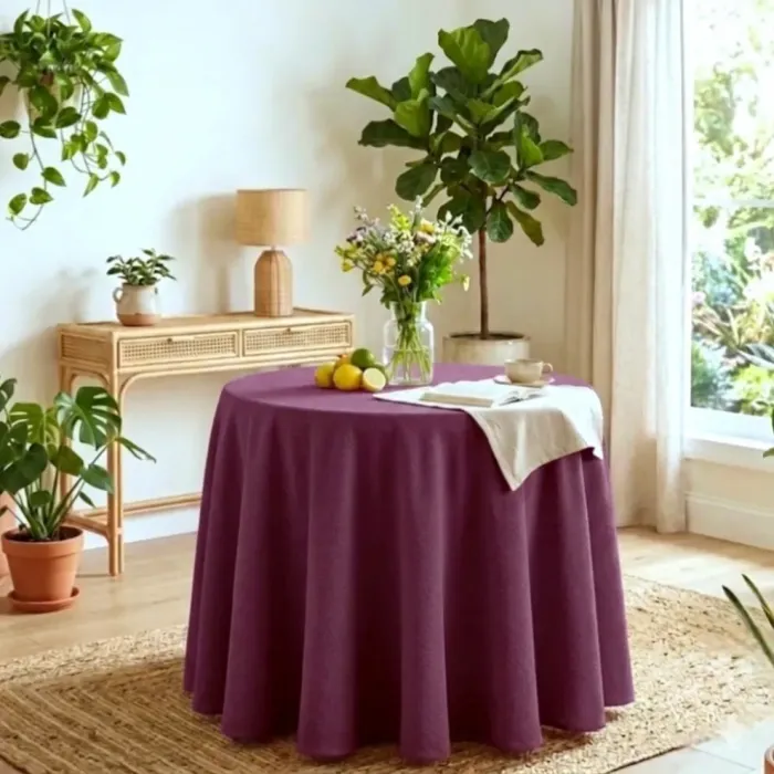Faldilla mesa camilla crepe granate: 155 cm