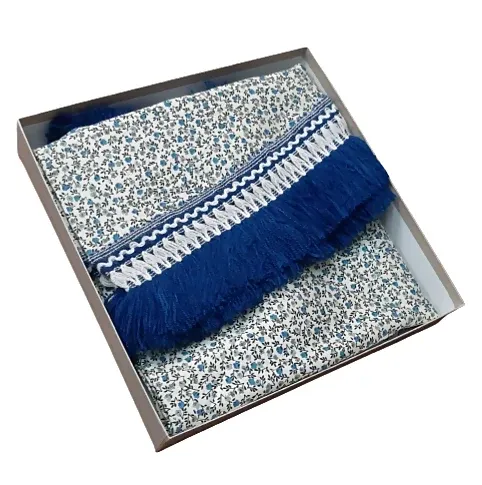 Faldilla redonda florecitas azul: 155 cm - 2