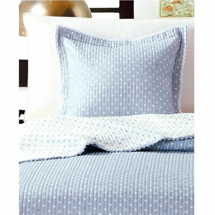 Colcha boutie estrellitas celeste y blanco. Cama 135 - 6