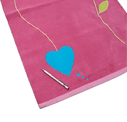 Alfombra chenilla corazón rosa 60 x 90 - 3