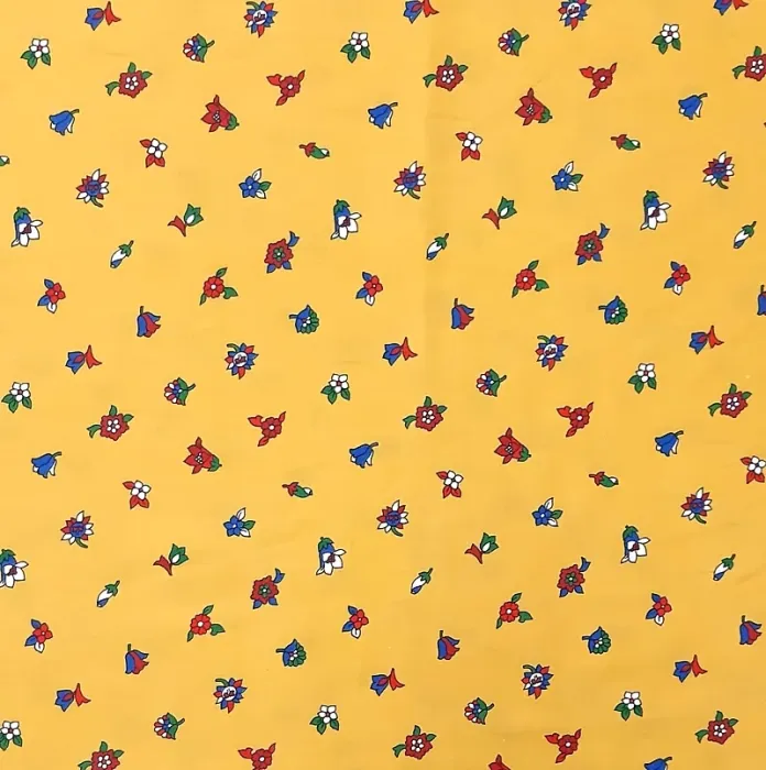 Tela Algodón 100% amarillo florecitas 150