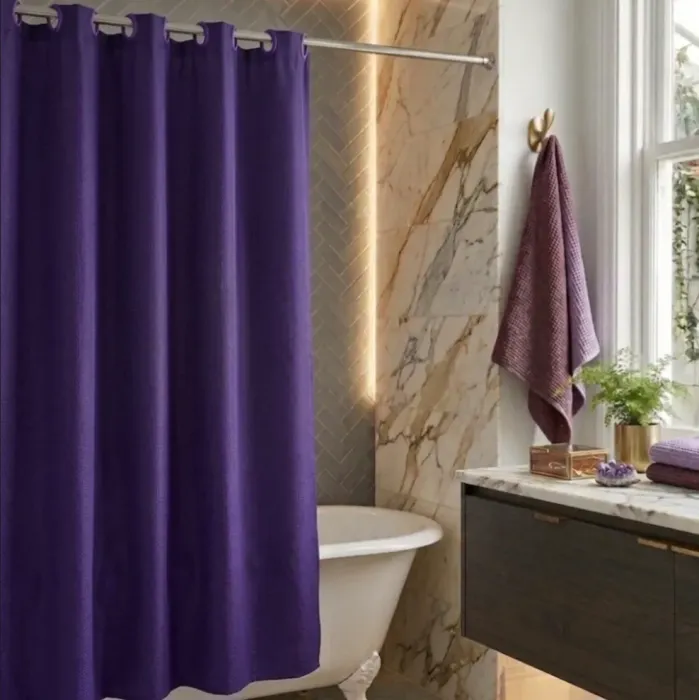Cortina de baño lisa morada ollaos mágicos