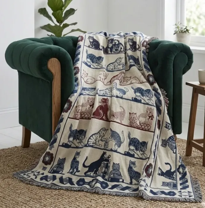 Colcha reversible gatos cama 90 - 2