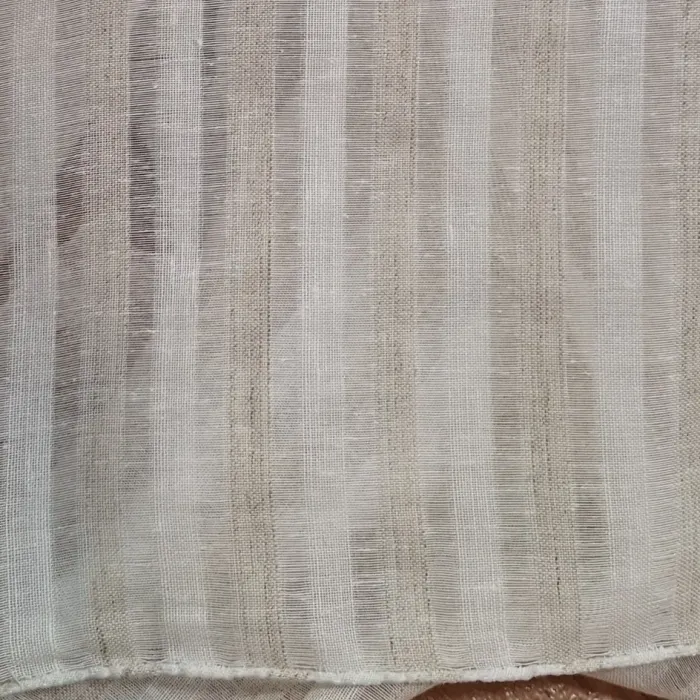 Tela visillo rayitas 30% lino - 3