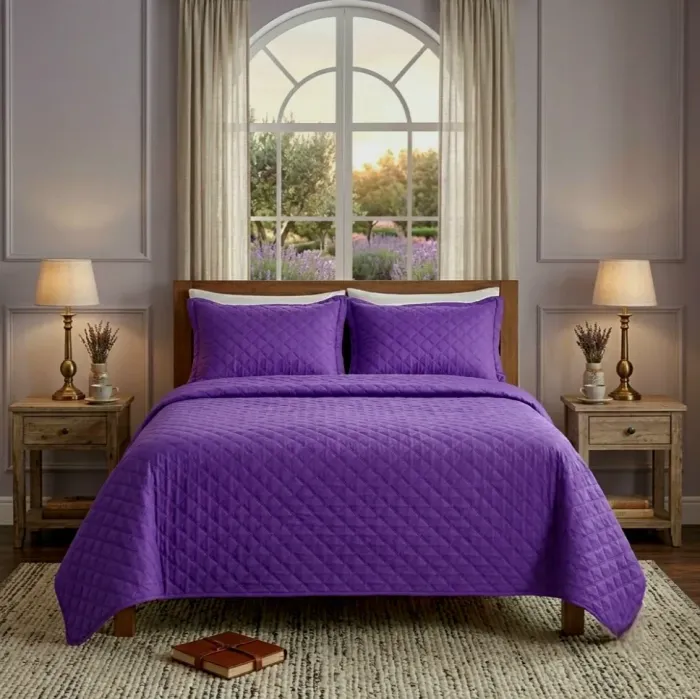 Colcha boutie reversible morada y lila. Cama 135/150 - 3