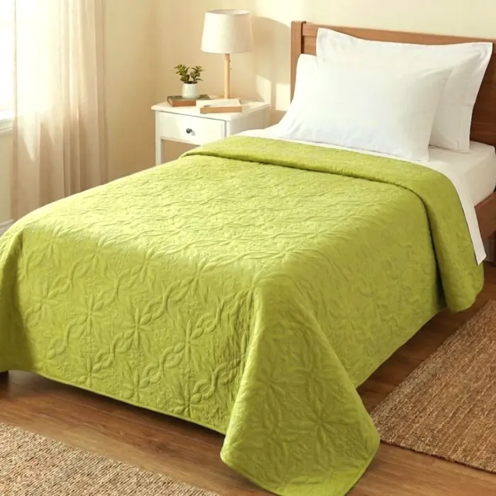 Colcha reversible turquesa/pistacho cama 90 - 1
