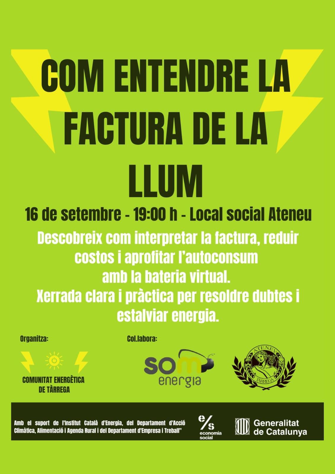 Xerrada "Com entendre la factura de la llum"?