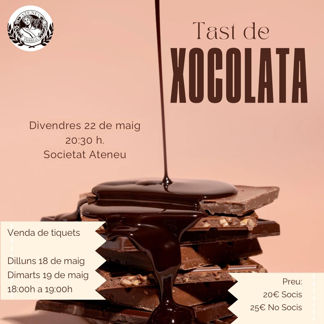 Tast de xocolata a càrrec de Pastisseria Nicolau (aforament limitat).