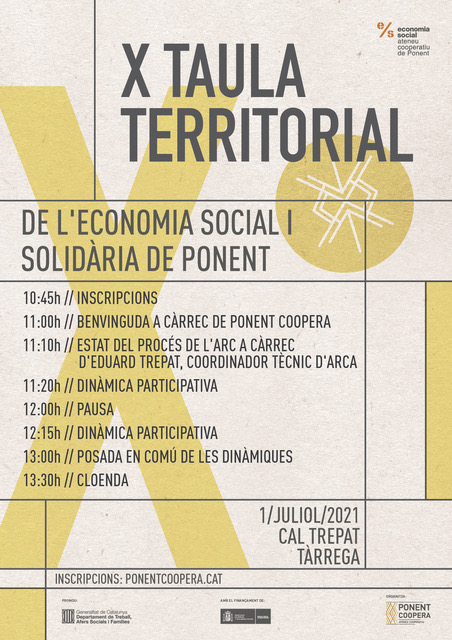 X Taula Territorial de l’Economia Social i Solidària de Ponent Coopera