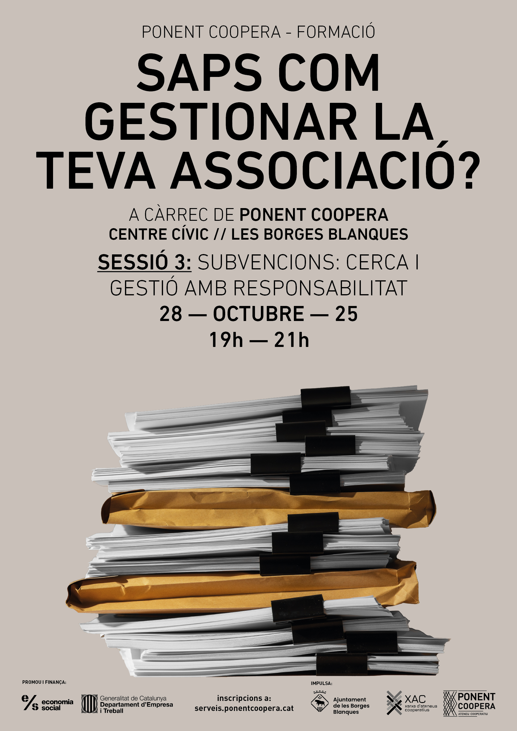 Saps com gestionar la teva associació? Cicle formatiu sessió 3