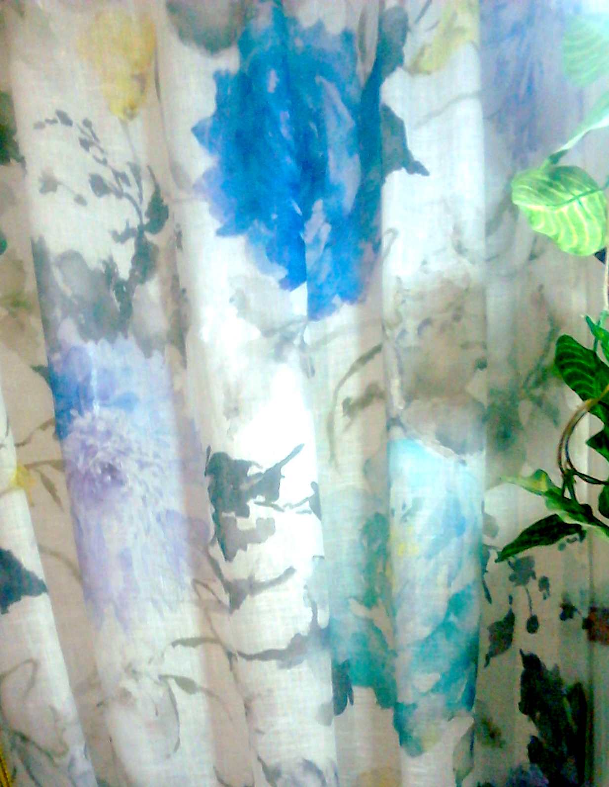 Tela Visillo lino flores - 2