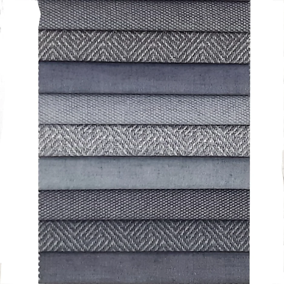 Telas tapicerías aterciopeladas gris y marino 140