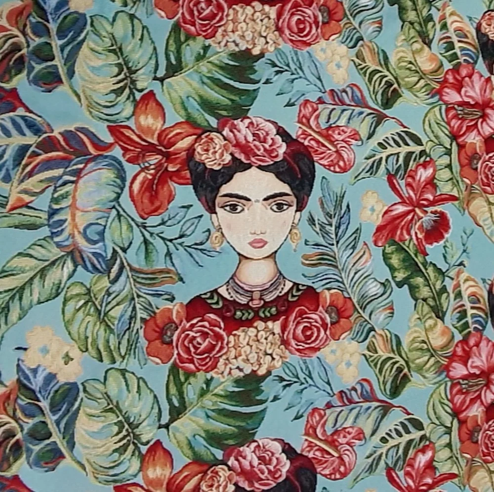 Tela tapicería Frida turquesa 280
