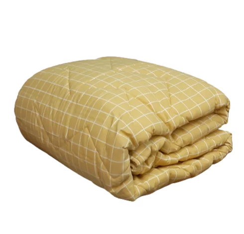 Edredón amarillo con cuadros cama 135/150
