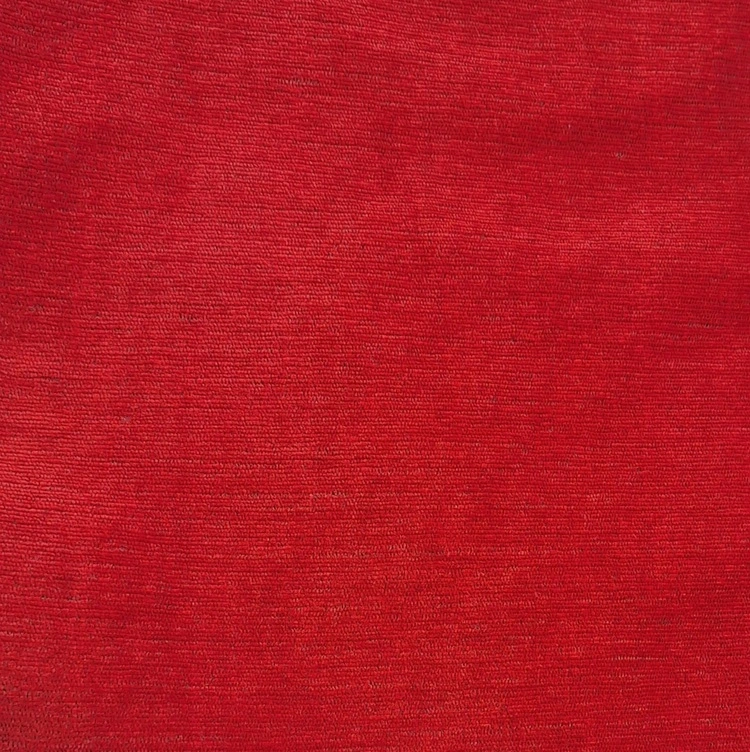 Tela tapicería terciopelo Chenilla roja