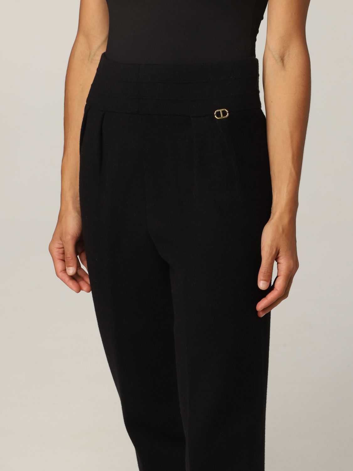 TWINSET pantalón punto roma color negro - 3
