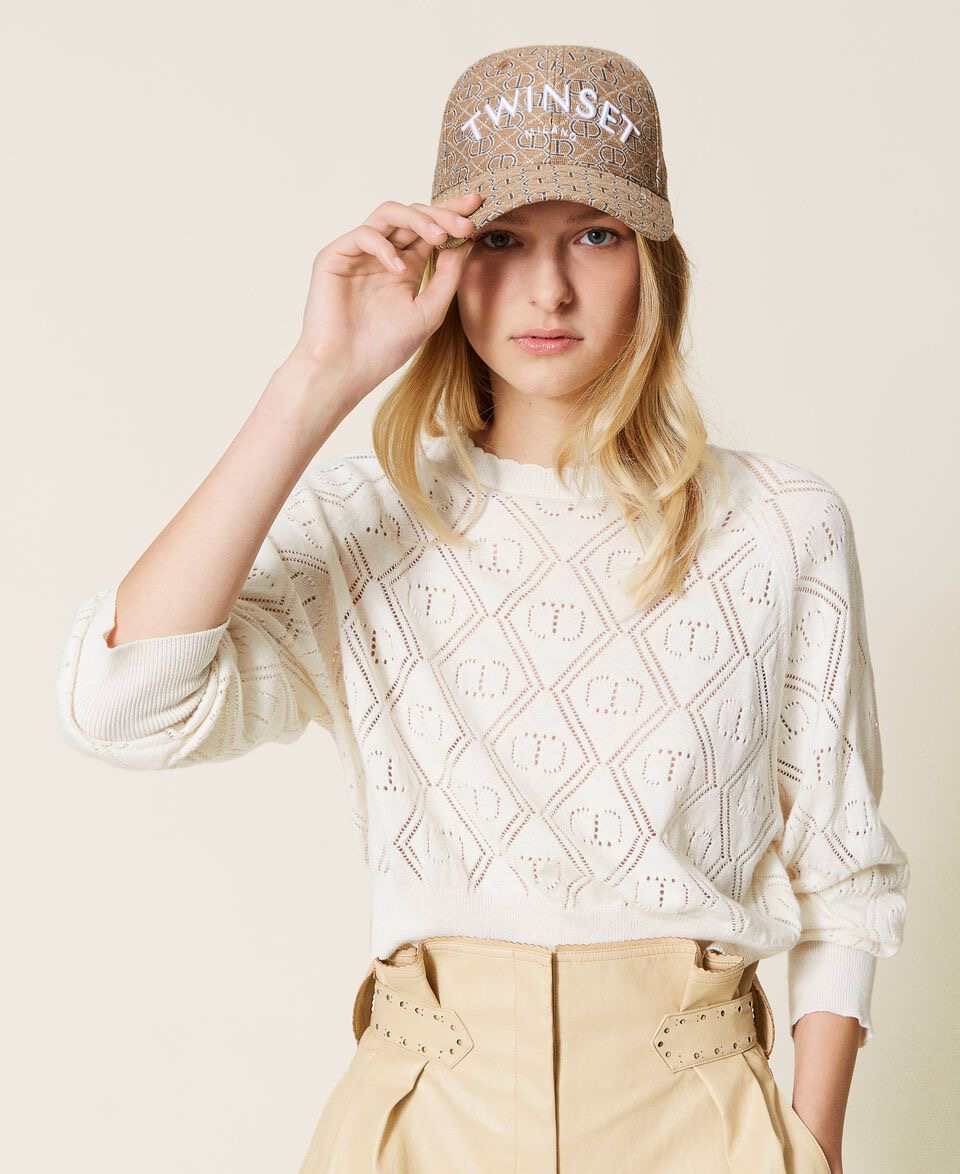TWINSET gorra camel con logo