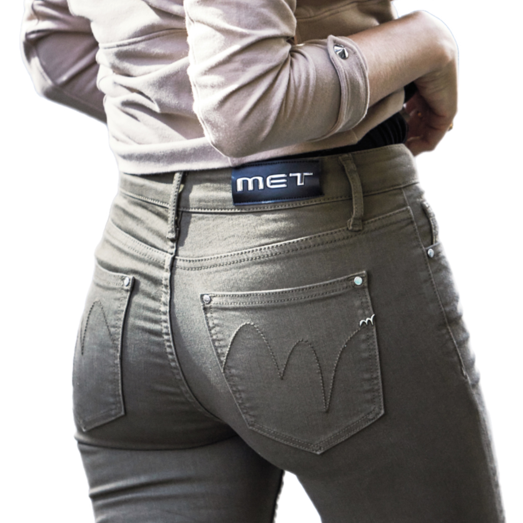MET pantalón pitillo en color caqui